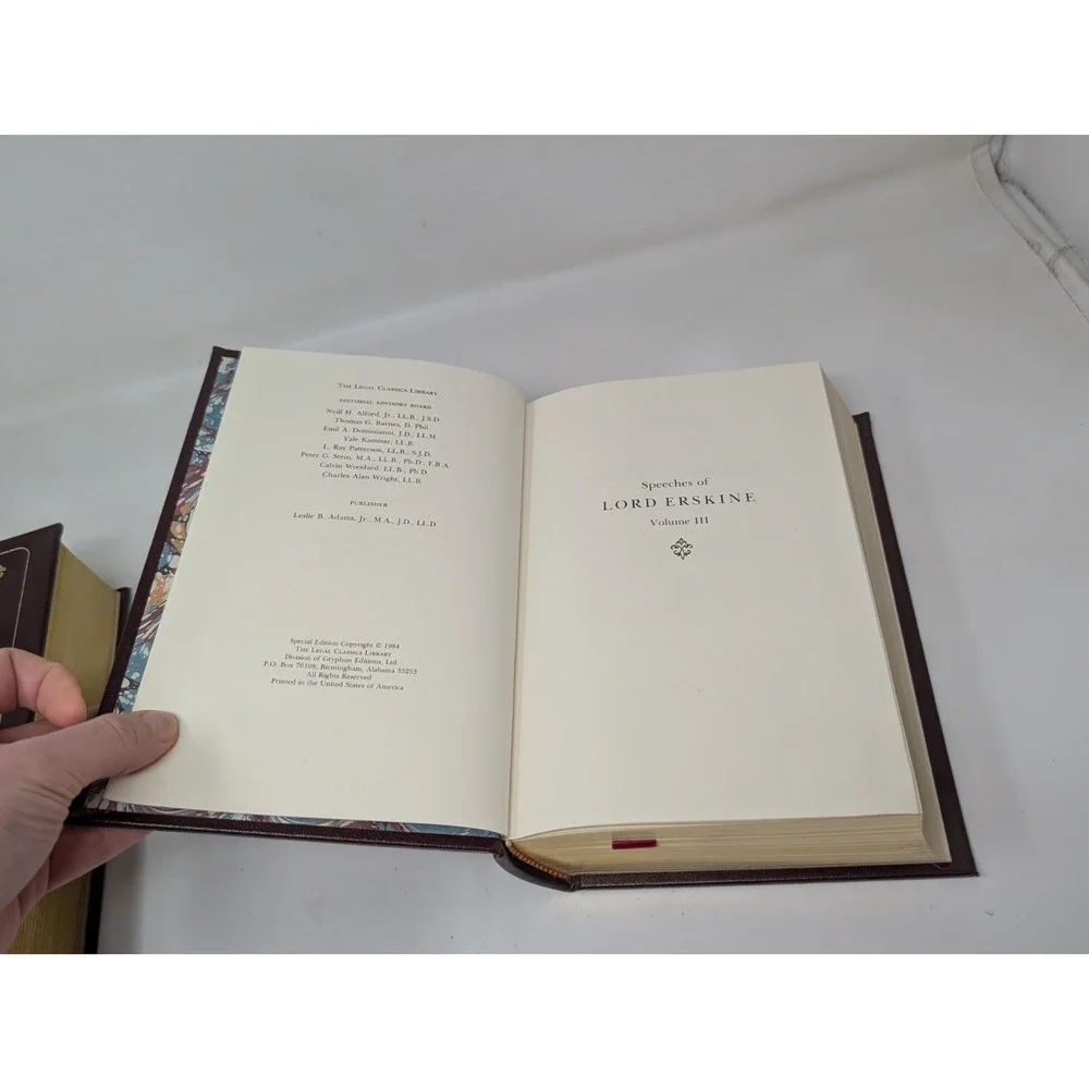 Erskine's Speeches Vol 1, 2, 3, & 4‎ Special Editions Legal Classic Library 1984